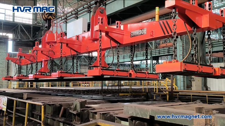 Electro Permanent Lifting Magnets for Multiple Steel Plates at Steel Plant